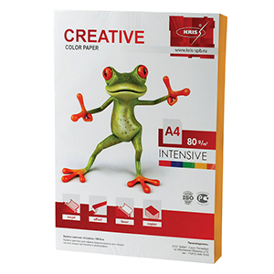 Бумага CREATIVE color (Креатив), А4, 80 г/м2, 100 л., интенсив оранжевая, БИpr-100ор[110506][/25]*