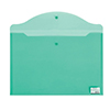 Папка-конверт на кнопке Brauberg, А3, 180мкм, прозрачная, зеленая [224033] [/10]*
